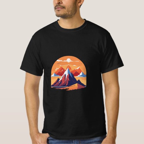 Artistic Summit Mountain Brush StrokesTShirt T_Shirt