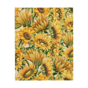 Artistic Sunflower Garden - Vintage Floral Wood Wall Art