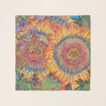 Artistic Sunflower Scarf by Julier at Zazzle
