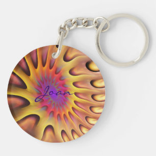 Artistic sunshine Keychain witn Name
