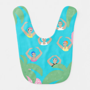 Artistic Swimmers   Artistic Swimming Illustration Baby Bib