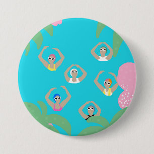 Artistic Swimmers Artistic Swimming Illustration Button
