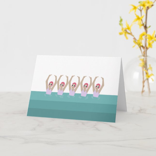Artistic Swimmers | Artistic Swimming Illustration Card (Yellow Flower)