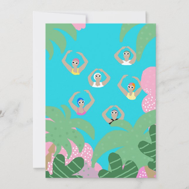 Artistic Swimmers | Artistic Swimming Illustration Invitation (Front)