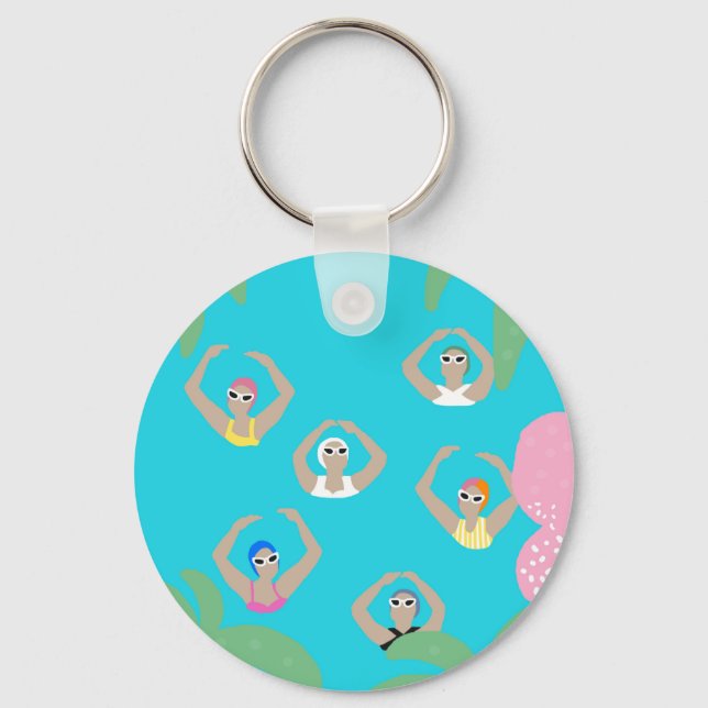Artistic Swimmers | Artistic Swimming Illustration Keychain (Front)