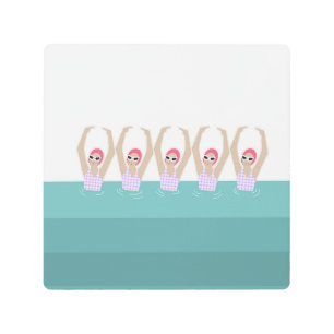 Artistic Swimmers Artistic Swimming Illustration Metal Print