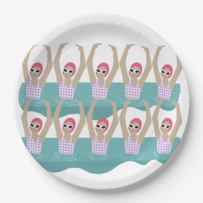Artistic Swimmers | Artistic Swimming Illustration Paper Plates