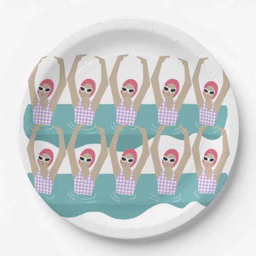 Artistic Swimmers  Artistic Swimming Illustration Paper Plates