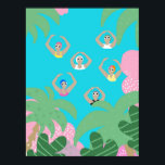 Artistic Swimmers | Artistic Swimming Illustration Poster<br><div class="desc">Featuring cool modern illustration of synchronized women artistic swimmers in a pool. Artistic swimmers gift design in a pastel colors. Swimming ladies in abstract tropical plant garden with palm trees and pink plants, surrounding swimming pool. Cool swim team gift. synchronized swimming team gifts, synchronized swimming team coach gift. Artistic swimmers...</div>
