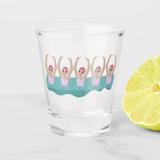 Artistic Swimmers | Artistic Swimming Illustration Shot Glass (Front)