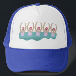 Artistic Swimmers | Artistic Swimming Illustration Trucker Hat<br><div class="desc">Featuring cool modern illustration of synchronized women artistic swimmers in a pool. Artistic swimmers gift design in a pastel colors. Five swimming ladies in swimming pool. Cool swim team gift. synchronized swimming team gifts, synchronized swimming team coach gift. Artistic swimmers vintage girl team gifts ideas. Artistic swimming home decor, stationery...</div>