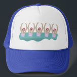 Artistic Swimmers | Artistic Swimming Illustration Trucker Hat<br><div class="desc">Featuring cool modern illustration of synchronized women artistic swimmers in a pool. Artistic swimmers gift design in a pastel colors. Five swimming ladies in swimming pool. Cool swim team gift. synchronized swimming team gifts, synchronized swimming team coach gift. Artistic swimmers vintage girl team gifts ideas. Artistic swimming home decor, stationery...</div>