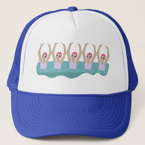 Artistic Swimmers  Artistic Swimming Illustration Trucker Hat