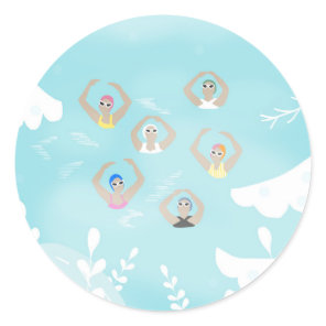 Artistic Swimmers | Artistic Swimming Winter Art Classic Round Sticker