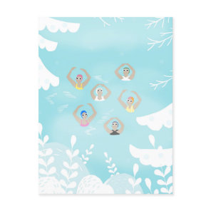 Artistic Swimmers | Artistic Swimming Winter Art Postcard