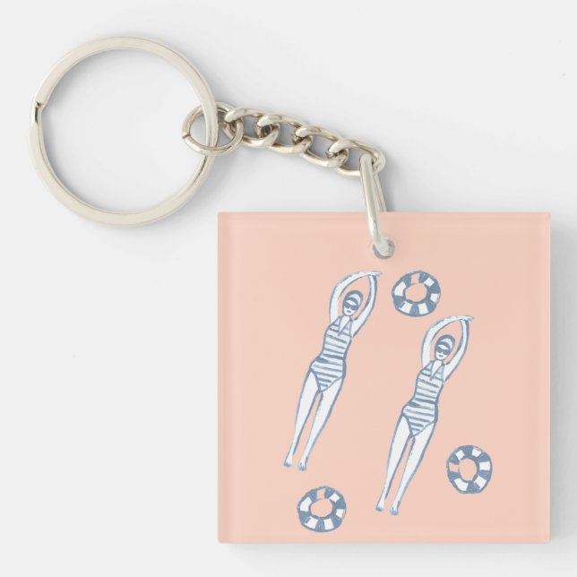 Artistic Swimmers | Swimming Illustration Keychain (Front)