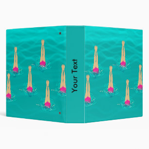 Artistic Swimmers Swimming Under Water 3 Ring Binder
