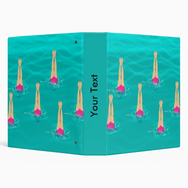 Artistic Swimmers Swimming Under Water  3 Ring Binder (Background)