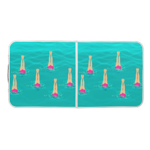 Artistic Swimmers Swimming Under Water  Beer Pong Table