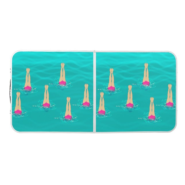 Artistic Swimmers Swimming Under Water  Beer Pong Table (Top)