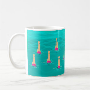 Artistic Swimmers Swimming Under Water Coffee Mug