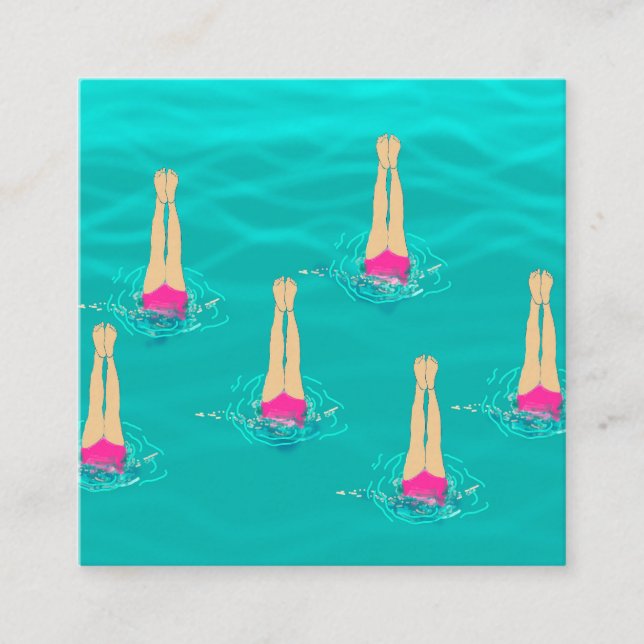 Artistic Swimmers Swimming Under Water  Enclosure Card (Front)