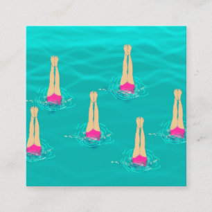 Artistic Swimmers Swimming Under Water Enclosure Card