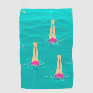 Artistic Swimmers - Swimming Under Water  Golf Towel