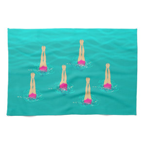 Artistic Swimmers - Swimming Under Water  Kitchen Towel