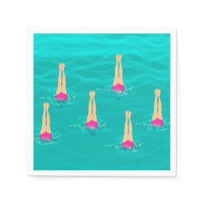 Artistic Swimmers Swimming Under Water  Napkins