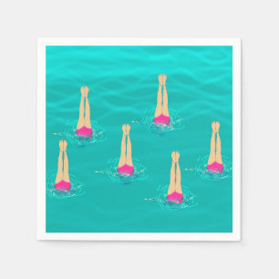 Artistic Swimmers Swimming Under Water Napkins