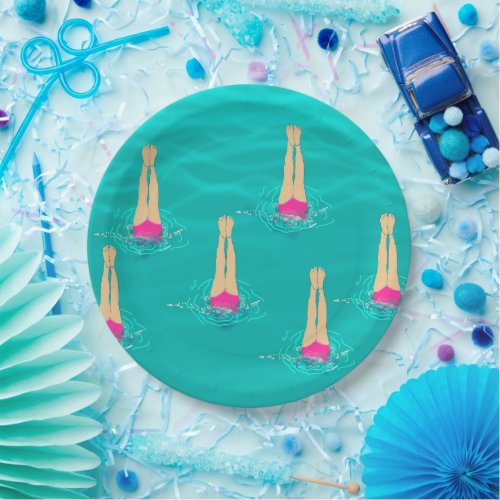 Artistic Swimmers Swimming Under Water   Paper Plates