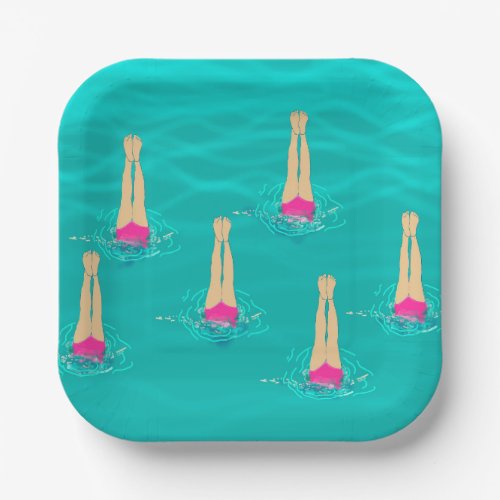 Artistic Swimmers Swimming Under Water   Paper Plates