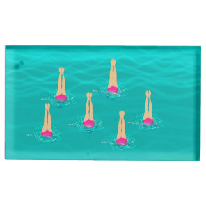 Artistic Swimmers Swimming Under Water Place Card Holder