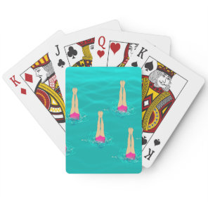 Artistic Swimmers Swimming Under Water Poker Cards