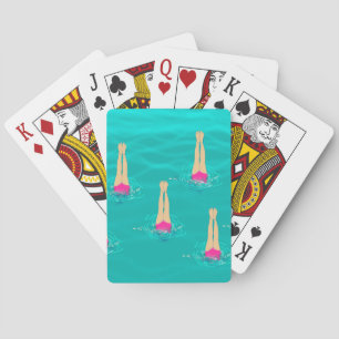 Artistic Swimmers Swimming Under Water   Poker Cards