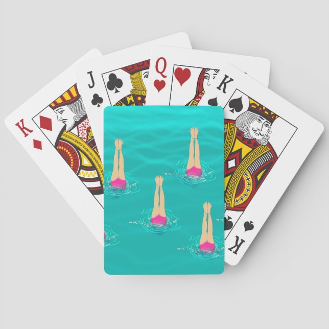 Artistic Swimmers Swimming Under Water   Poker Cards (Back)