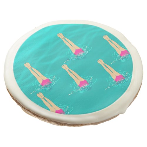 Artistic Swimmers Swimming Under Water Swim Party Sugar Cookie