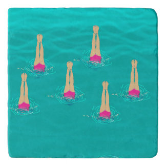 Artistic Swimmers - Swimming Under Water Trivet