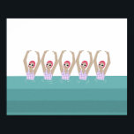 Artistic Swimmers | Synchro Swimming Design Art  Poster<br><div class="desc">Featuring cool modern illustration of synchronized women artistic swimmers in a pool. Artistic swimmers gift design in a pastel colors. Five swimming ladies in swimming pool. Cool swim team gift. synchronized swimming team gifts, synchronized swimming team coach gift. Artistic swimmers girl team gifts ideas. Artistic swimming home decor, stationery and...</div>