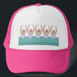 Artistic Swimmers | Synchro Swimming Design Art  Trucker Hat<br><div class="desc">Featuring cool modern illustration of synchronized women artistic swimmers in a pool. Artistic swimmers gift design in a pastel colors. Five swimming ladies in swimming pool. Cool swim team gift. synchronized swimming team gifts, synchronized swimming team coach gift. Artistic swimmers girl team gifts ideas. Artistic swimming home decor, stationery and...</div>