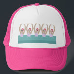 Artistic Swimmers | Synchro Swimming Design Art  Trucker Hat<br><div class="desc">Featuring cool modern illustration of synchronized women artistic swimmers in a pool. Artistic swimmers gift design in a pastel colors. Five swimming ladies in swimming pool. Cool swim team gift. synchronized swimming team gifts, synchronized swimming team coach gift. Artistic swimmers girl team gifts ideas. Artistic swimming home decor, stationery and...</div>