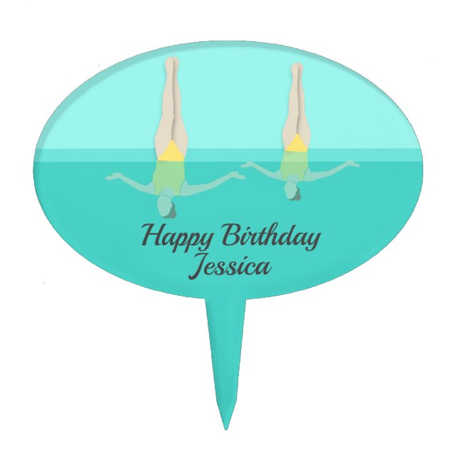 Artistic Swimming Cake Topper (Front)