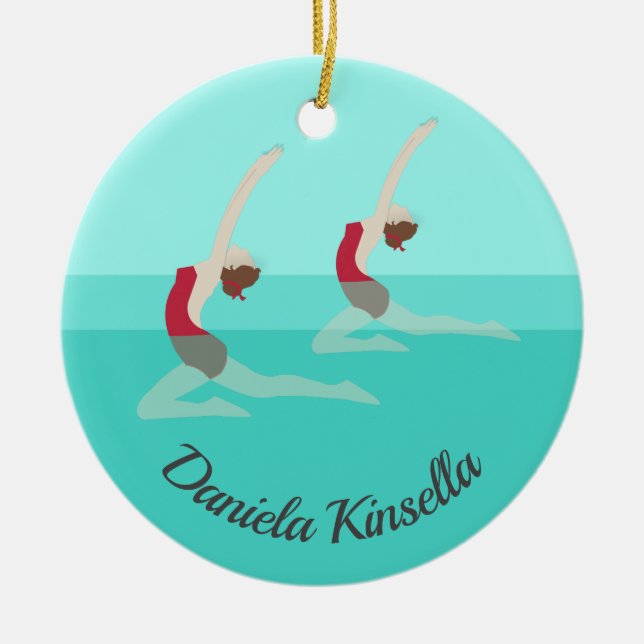 Artistic Swimming Ceramic Ornament (Front)