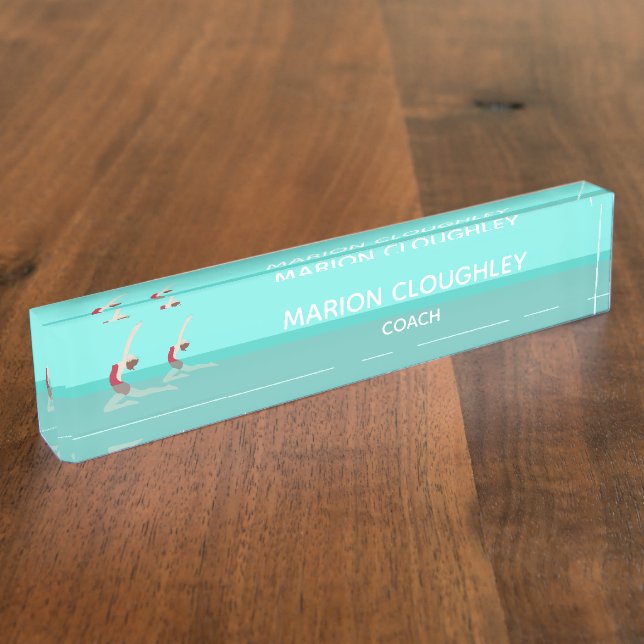 Artistic Swimming Desk Name Plate (Side)