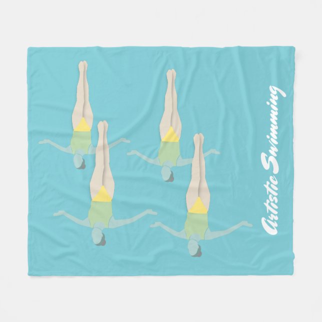 Artistic Swimming Fleece Blanket (Front (Horizontal))