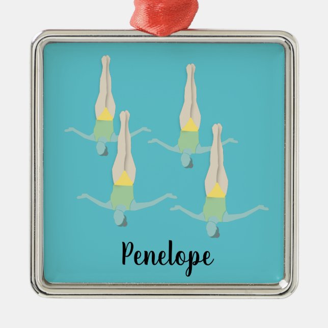 Artistic Swimming Metal Ornament (Front)
