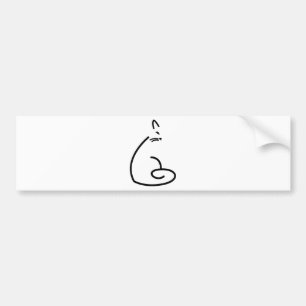 Artistic Swirly Cat Silhouette Bumper Sticker