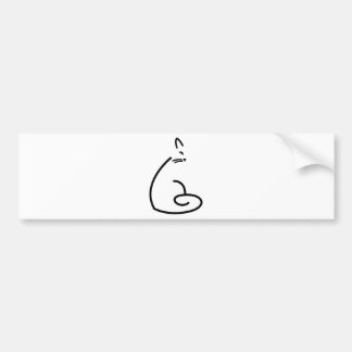 Artistic Swirly Cat Silhouette Bumper Sticker