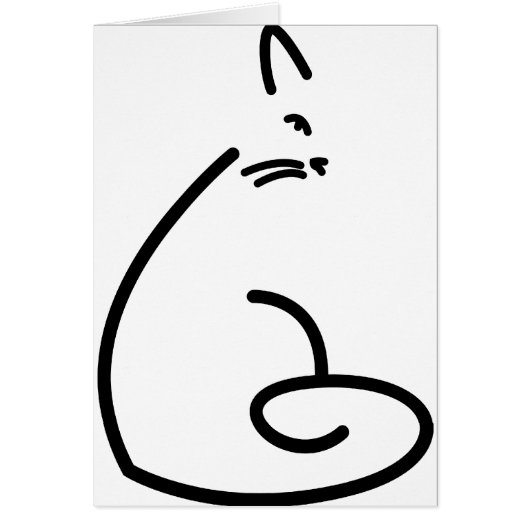 Artistic Swirly Cat Silhouette Cards (Front)